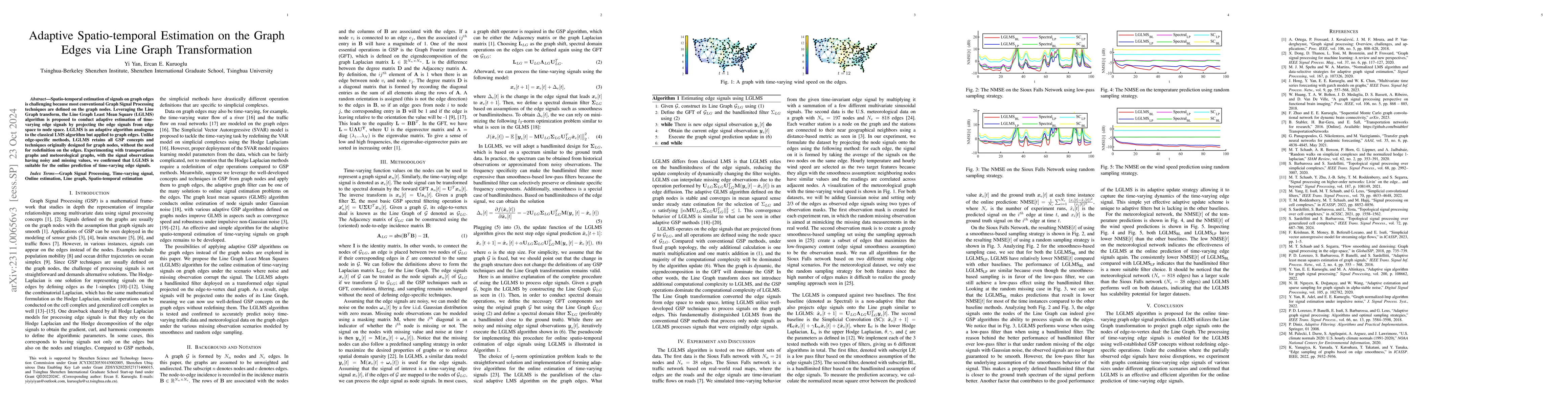 Thumbnail for Online Signal Estimation on the Graph Edges via Line Graph
  Transformation