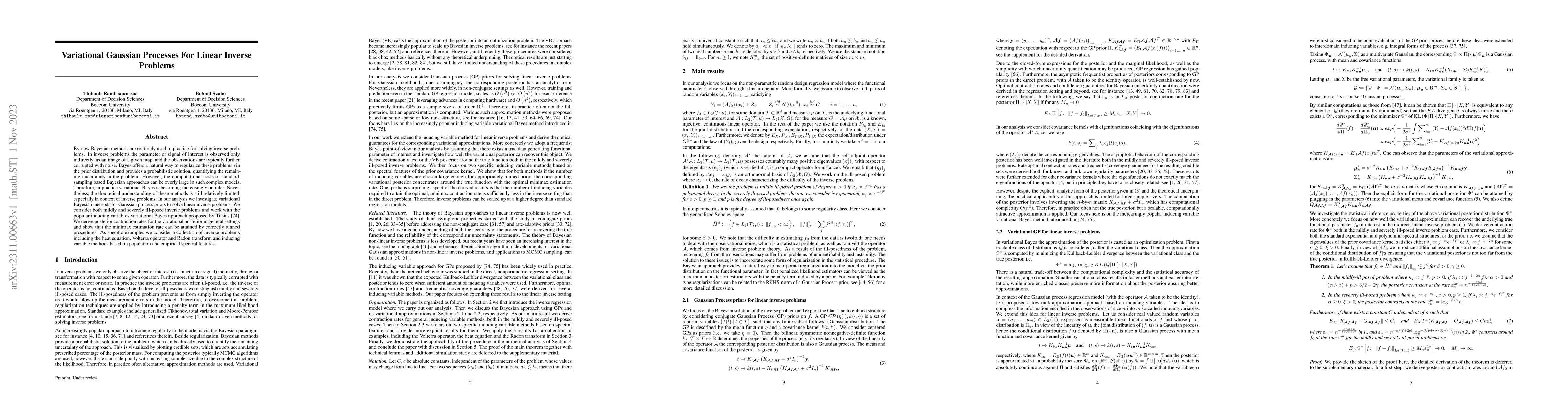 Thumbnail for Variational Gaussian Processes For Linear Inverse Problems