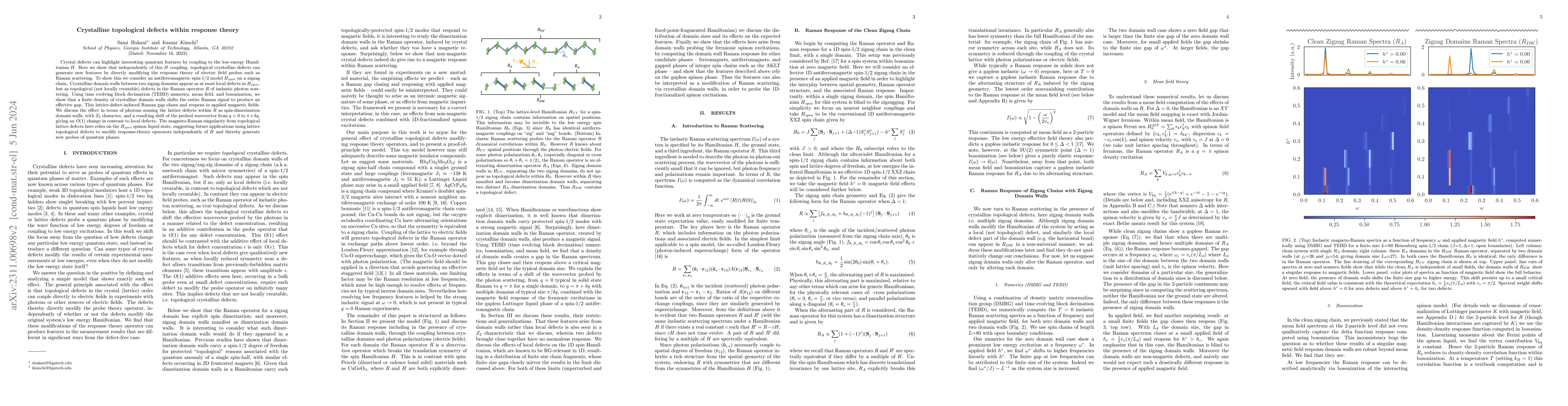 Thumbnail for Crystalline topological defects within response theory
