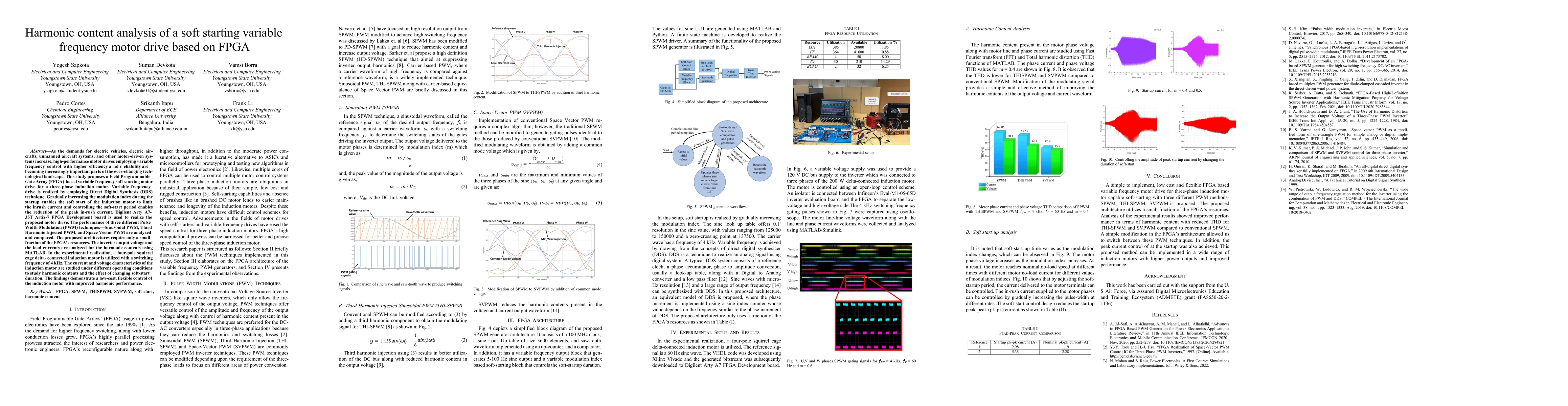 Thumbnail for Harmonic content analysis of a soft starting variable frequency motor
  drive based on FPGA