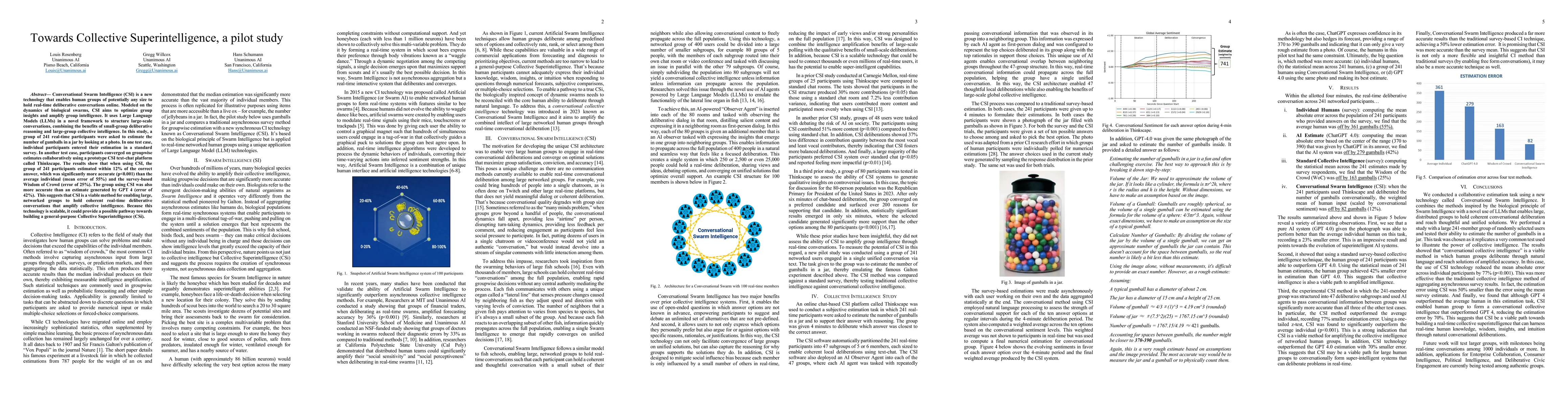 Thumbnail for Towards Collective Superintelligence, a Pilot Study
