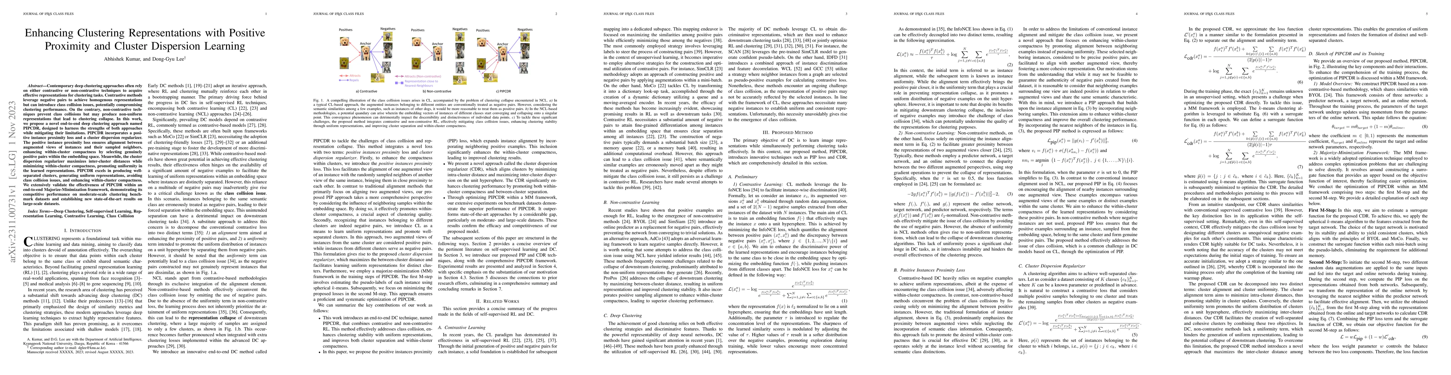 Thumbnail for Enhancing Clustering Representations with Positive Proximity and Cluster
  Dispersion Learning