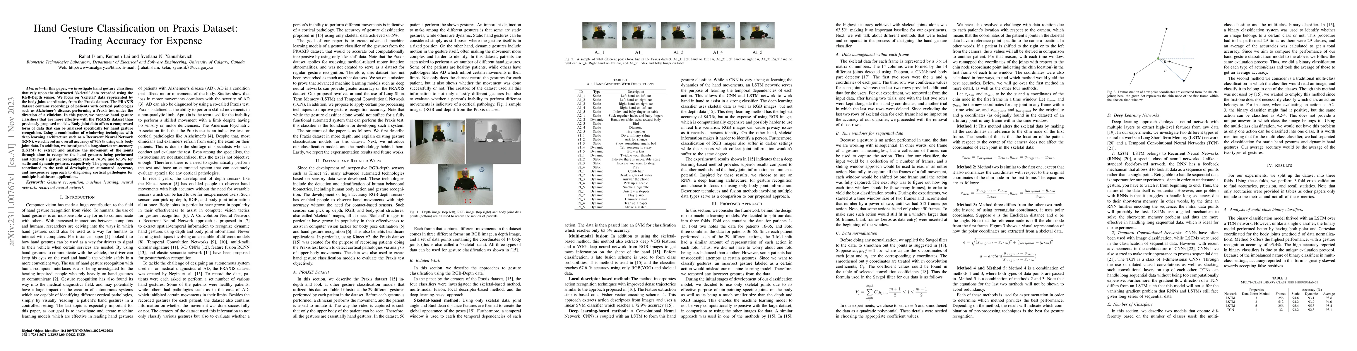 Thumbnail for Hand Gesture Classification on Praxis Dataset: Trading Accuracy for
  Expense