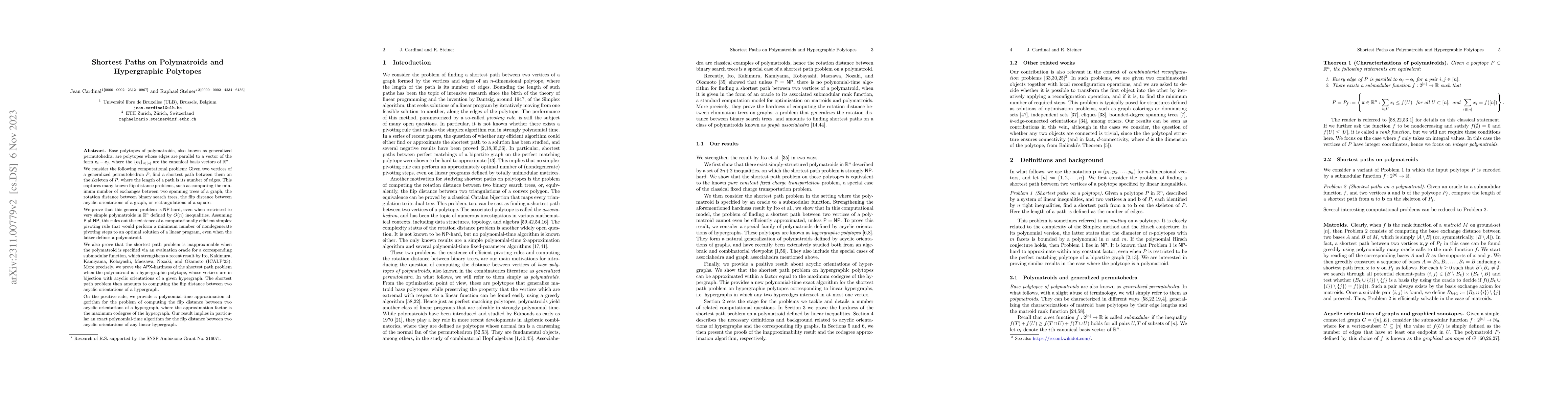 Thumbnail for Shortest paths on polymatroids and hypergraphic polytopes