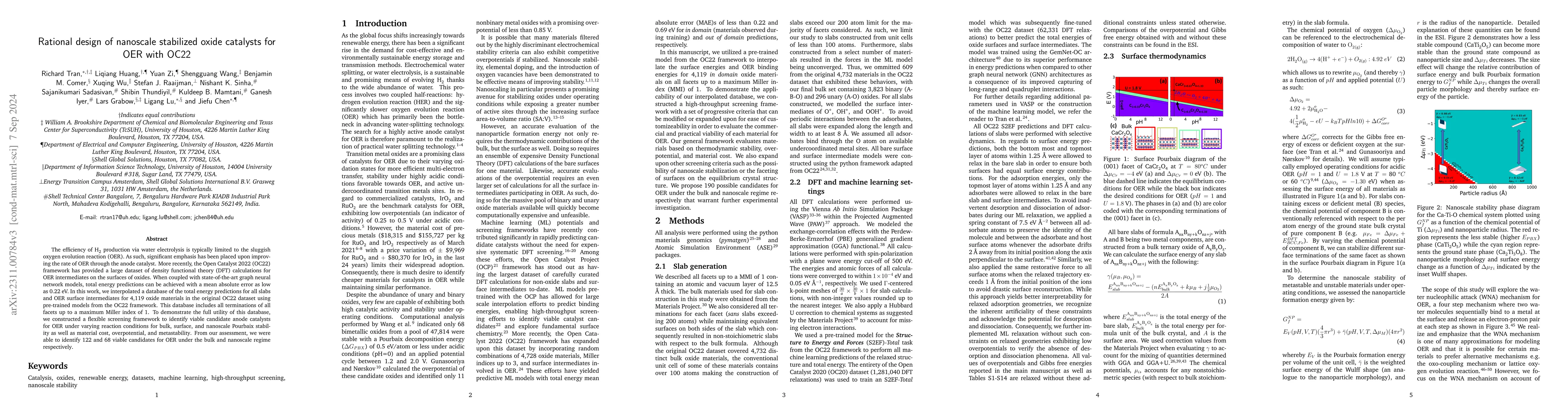 Thumbnail for Rational design of acid stable oxide catalysts for OER with OC22