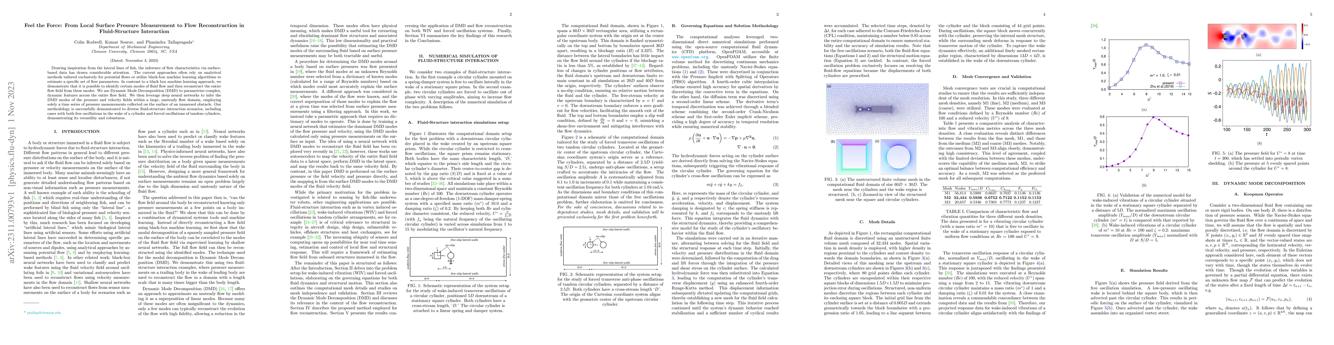 Thumbnail for Feel the Force: From Local Surface Pressure Measurement to Flow
  Reconstruction in Fluid-Structure Interaction