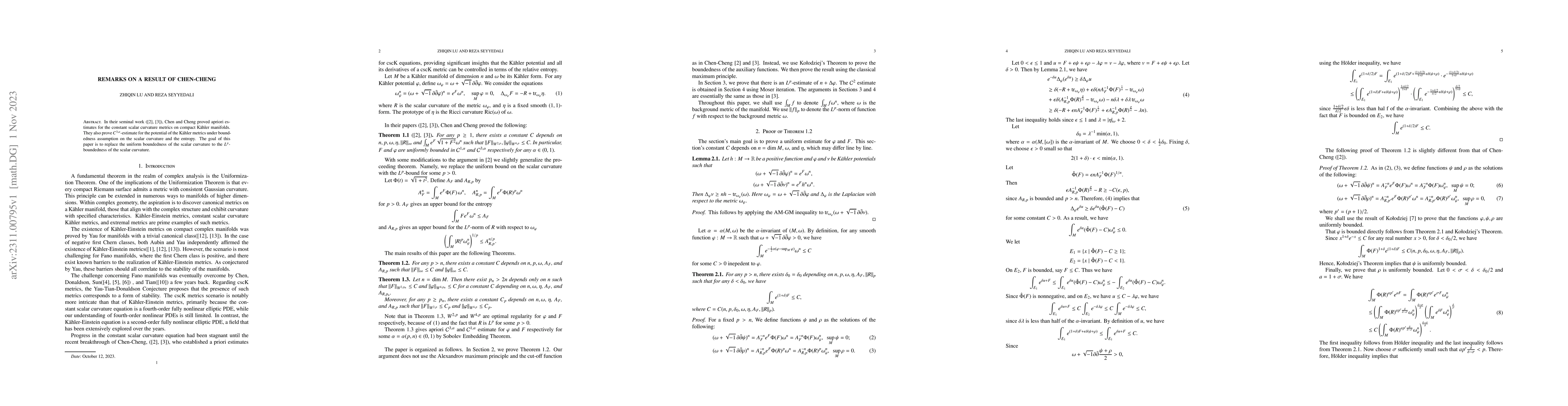 Thumbnail for Remarks on a result of Chen-Cheng