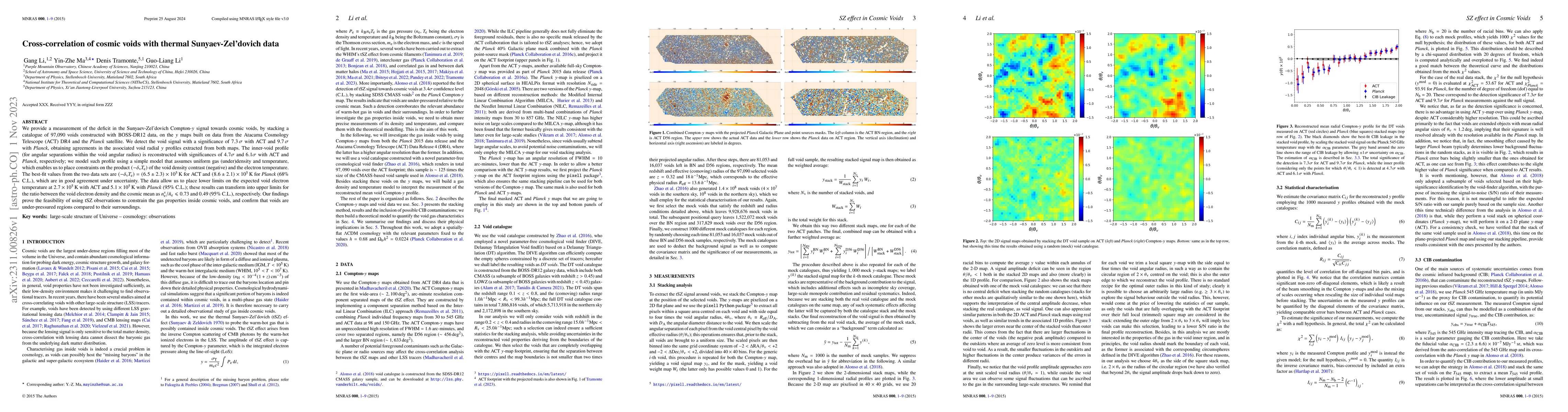 Thumbnail for Cross-correlation of cosmic voids with thermal Sunyaev-Zel'dovich data