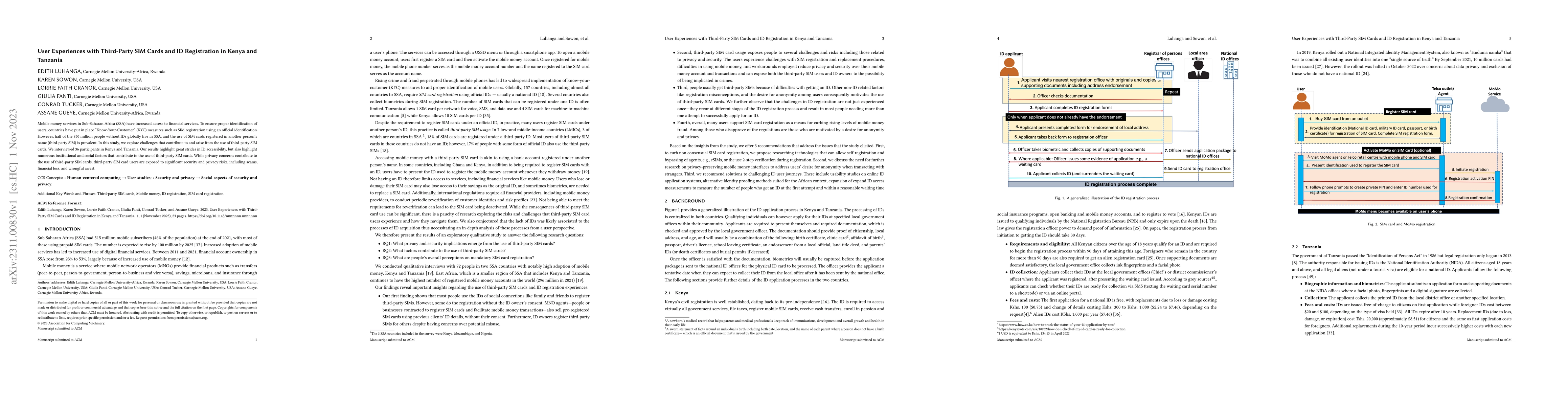Thumbnail for User Experiences with Third-Party SIM Cards and ID Registration in Kenya
  and Tanzania