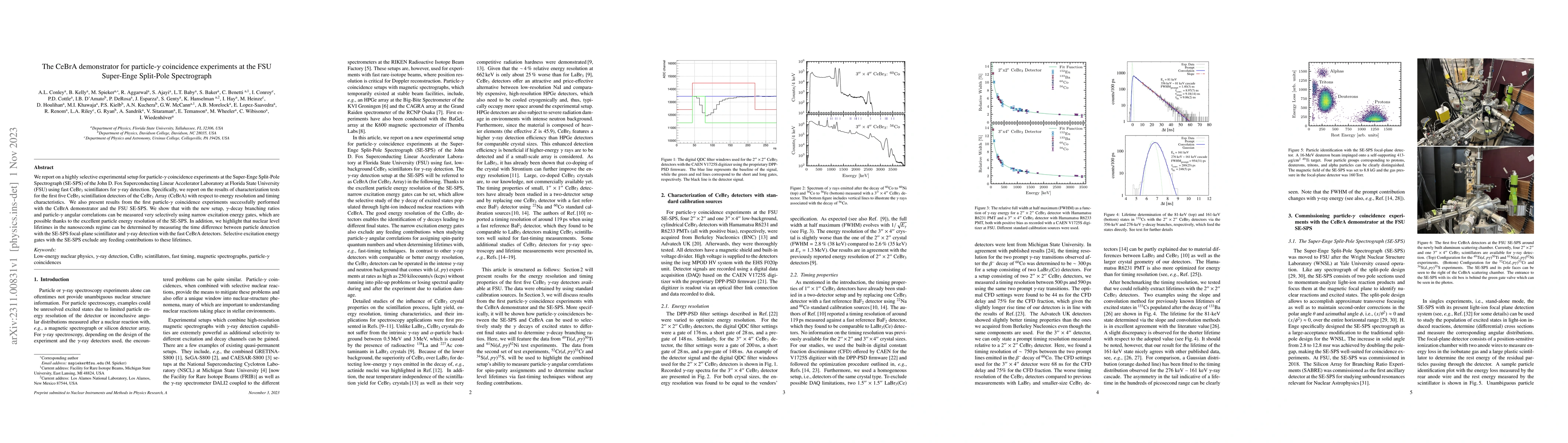 Thumbnail for The CeBrA demonstrator for particle-$\gamma$ coincidence experiments at
  the FSU Super-Enge Split-Pole Spectrograph