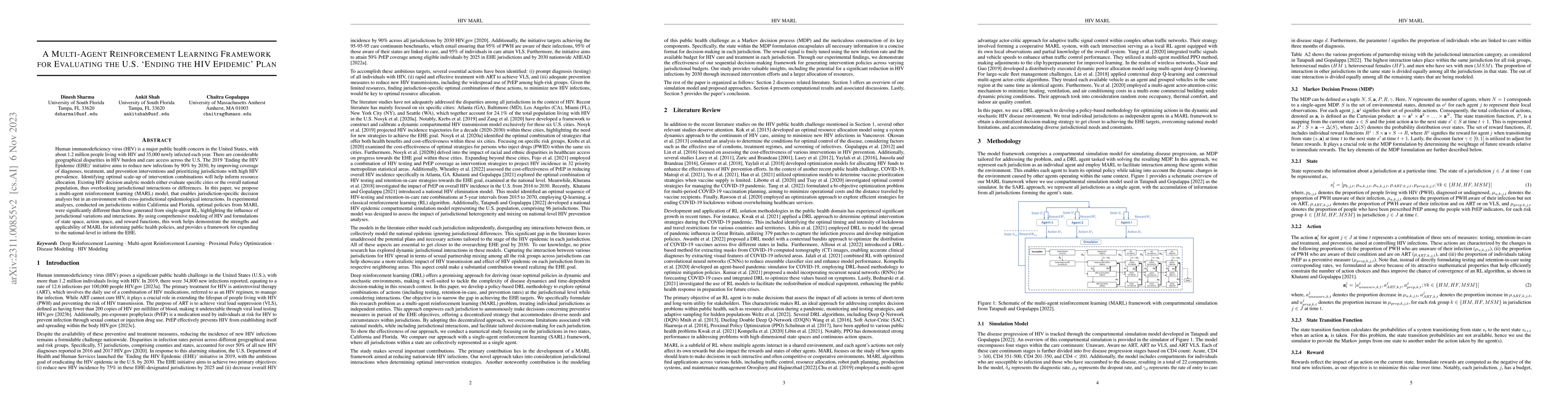 Thumbnail for A Multi-Agent Reinforcement Learning Framework for Evaluating the U.S.
  Ending the HIV Epidemic Plan