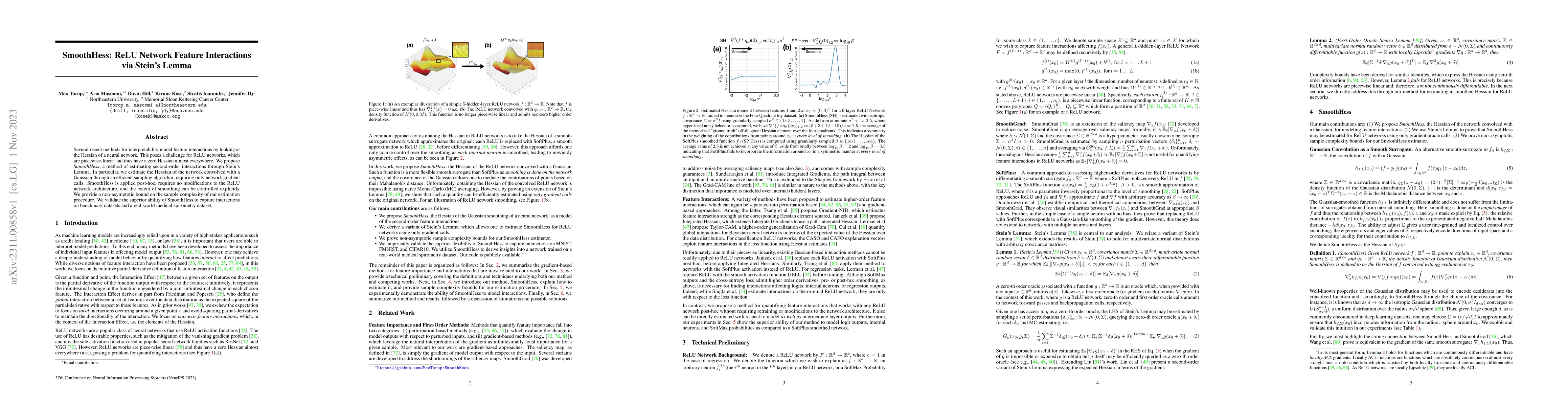 Thumbnail for SmoothHess: ReLU Network Feature Interactions via Stein's Lemma