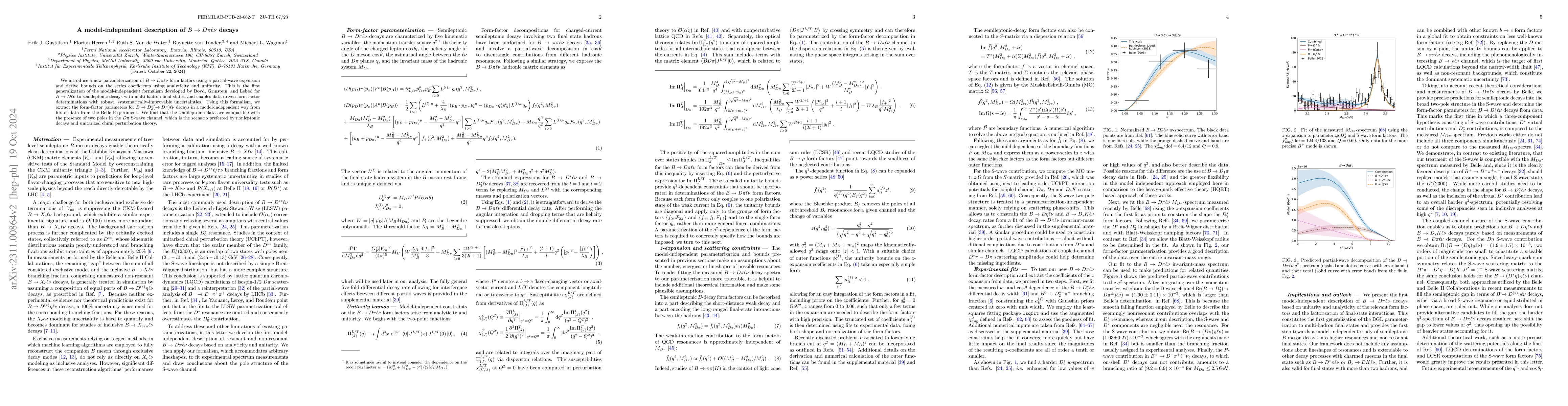 Thumbnail for A model independent description of $B\rightarrow D \pi \ell \nu$ decays