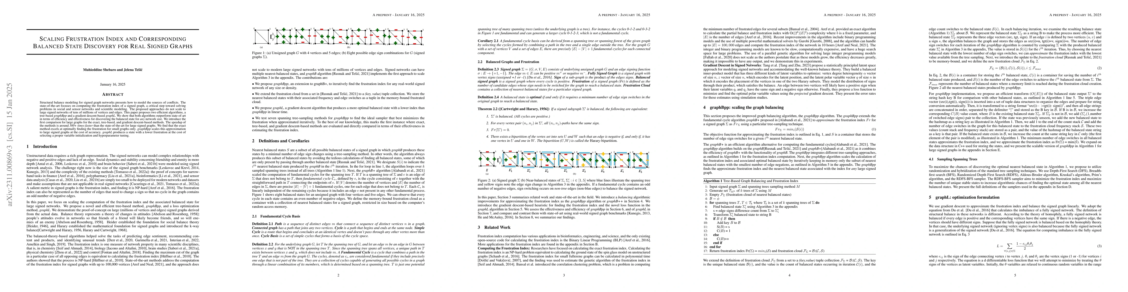 Thumbnail for Scaling Frustration Index and Corresponding Balanced State Discovery for
  Real Signed Graphs