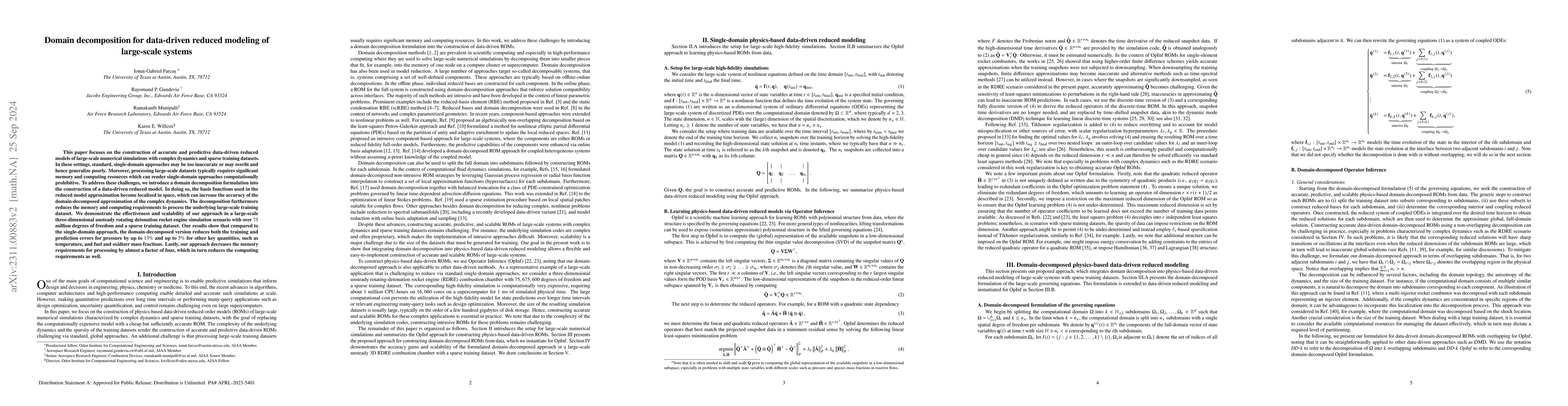 Thumbnail for Improving the accuracy and scalability of large-scale physics-based
  data-driven reduced modeling via domain decomposition