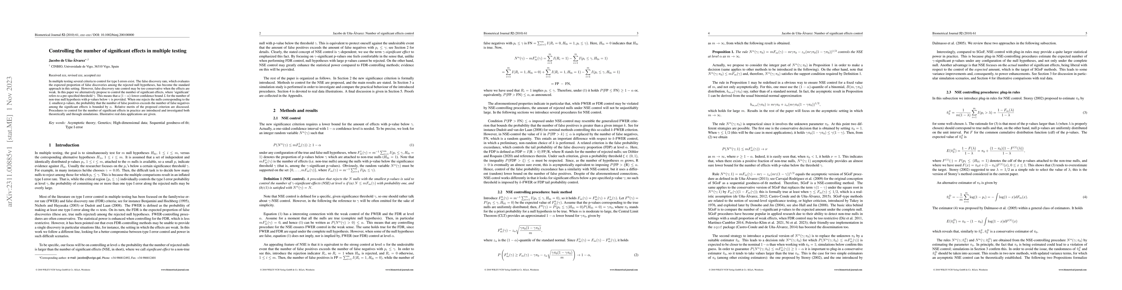 Thumbnail for Controlling the number of significant effects in multiple testing