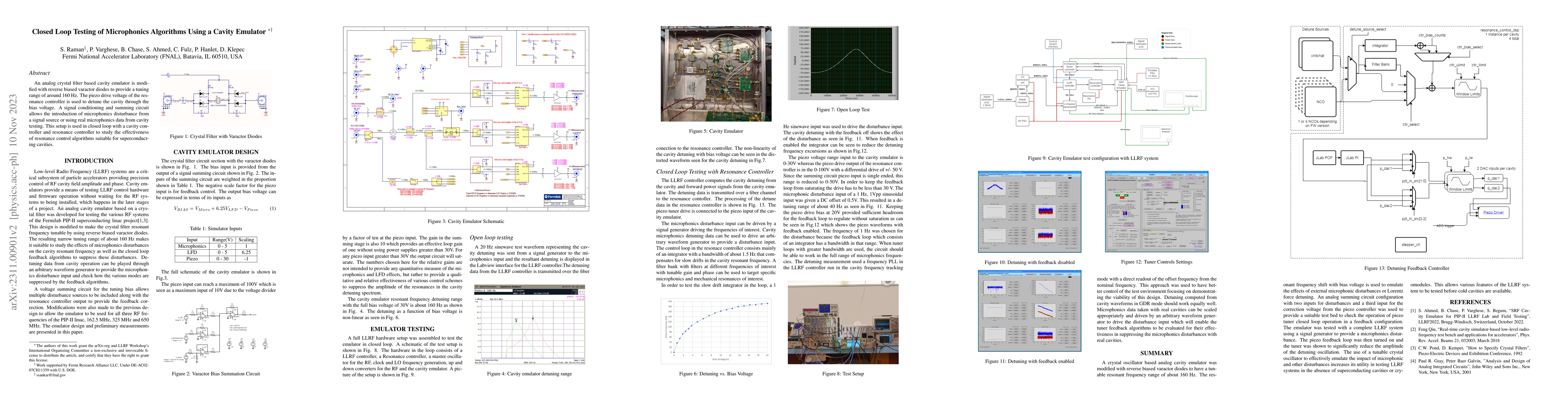 Thumbnail for Closed Loop Testing of Microphonics Algorithms Using a Cavity Emulator