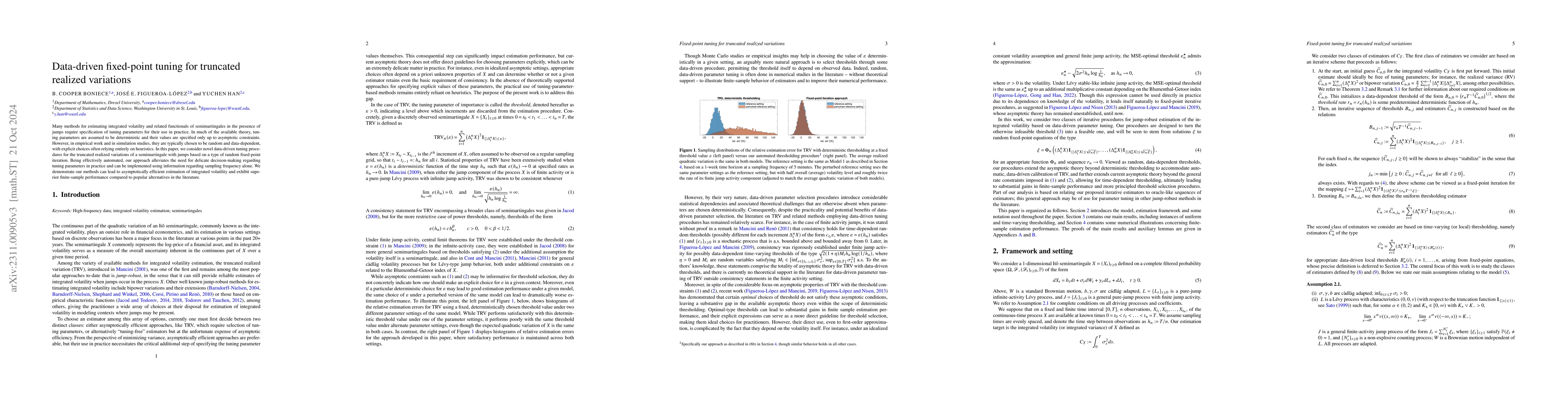 Thumbnail for Data-driven fixed-point tuning for truncated realized variations