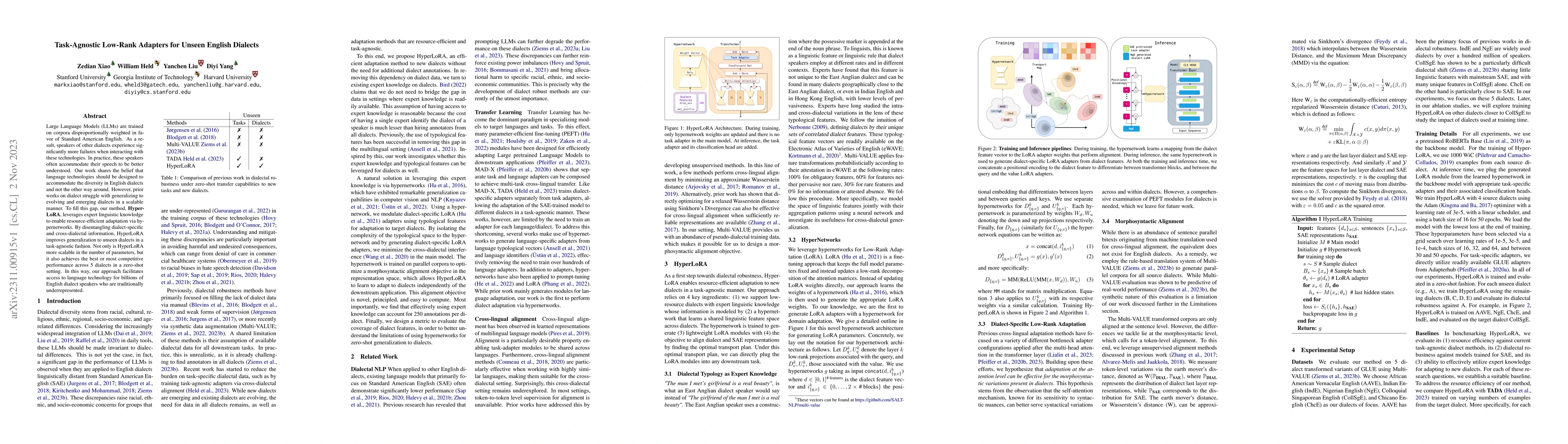 Thumbnail for Task-Agnostic Low-Rank Adapters for Unseen English Dialects
