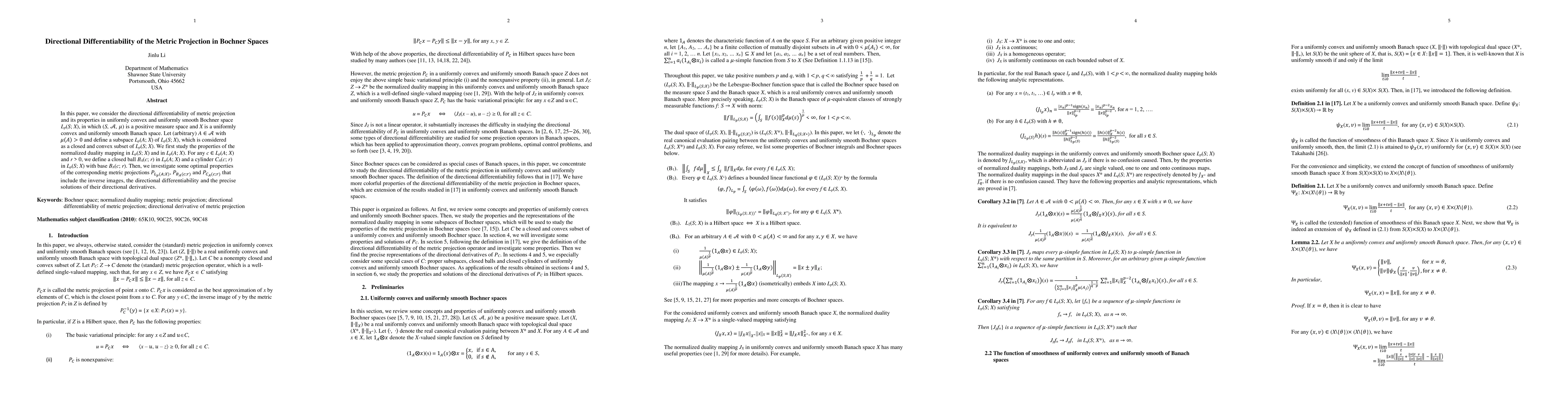 Thumbnail for Directional Differentiability of the Metric Projection in Bochner Spaces