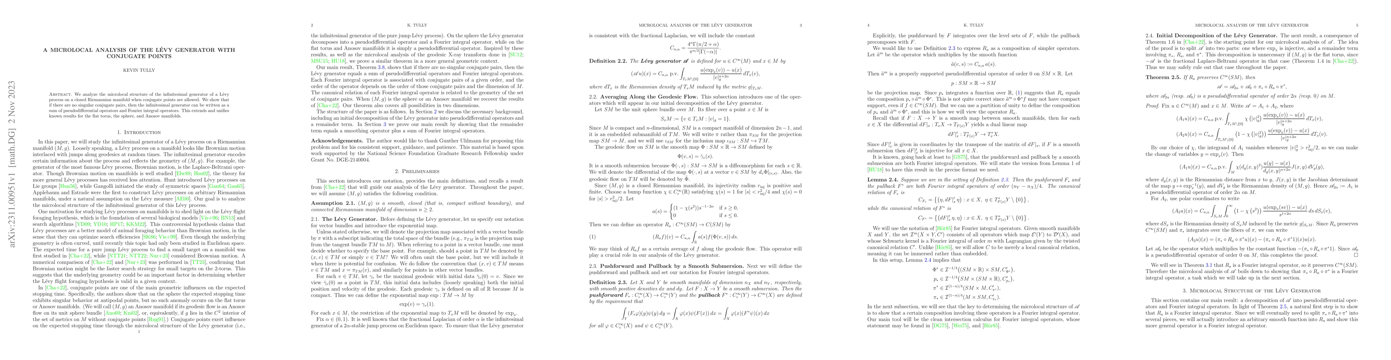 Thumbnail for A Microlocal Analysis of the L\'evy Generator with Conjugate Points