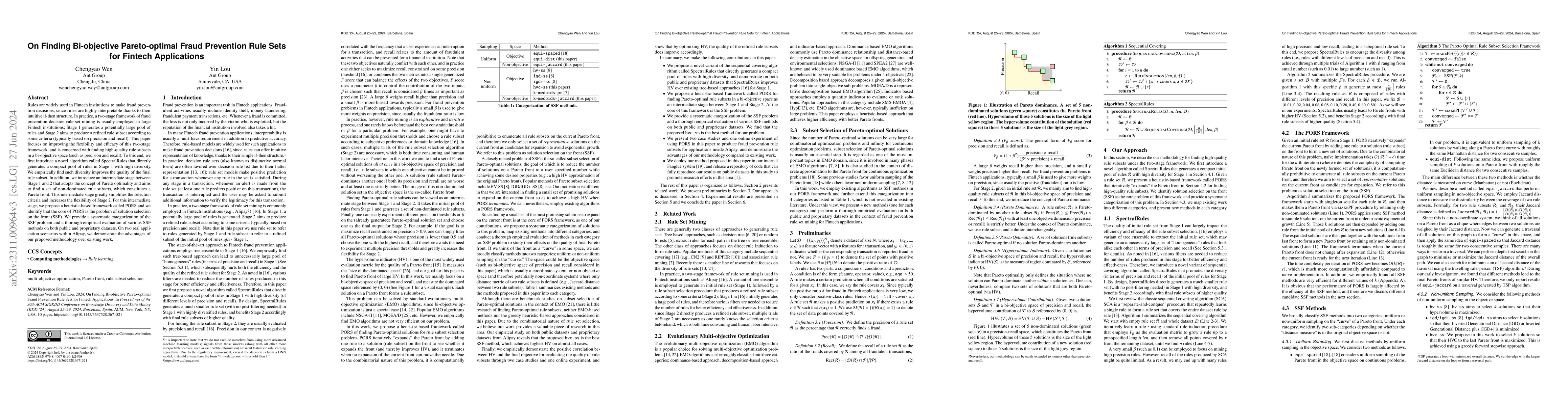 Thumbnail for On Finding Bi-objective Pareto-optimal Fraud Prevention Rule Sets for
  Fintech Applications