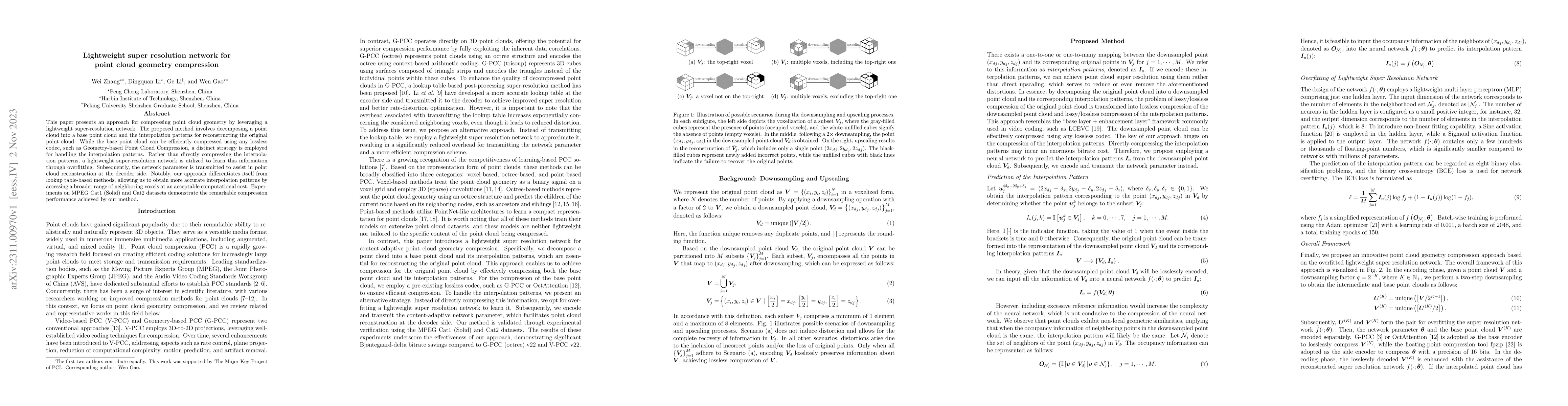 Thumbnail for Lightweight super resolution network for point cloud geometry
  compression