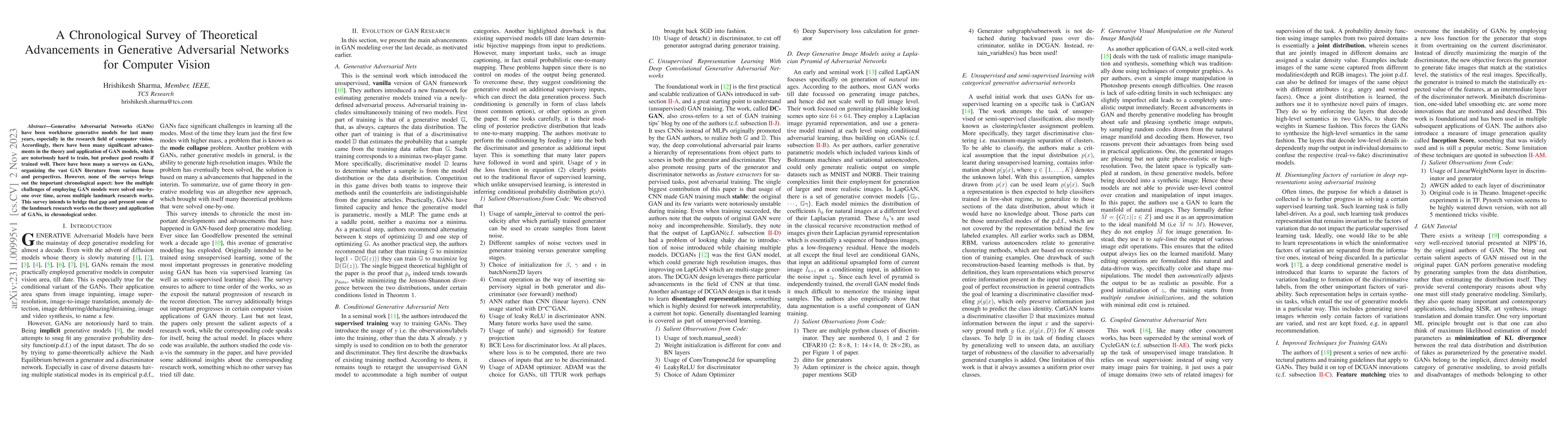 Thumbnail for A Chronological Survey of Theoretical Advancements in Generative
  Adversarial Networks for Computer Vision