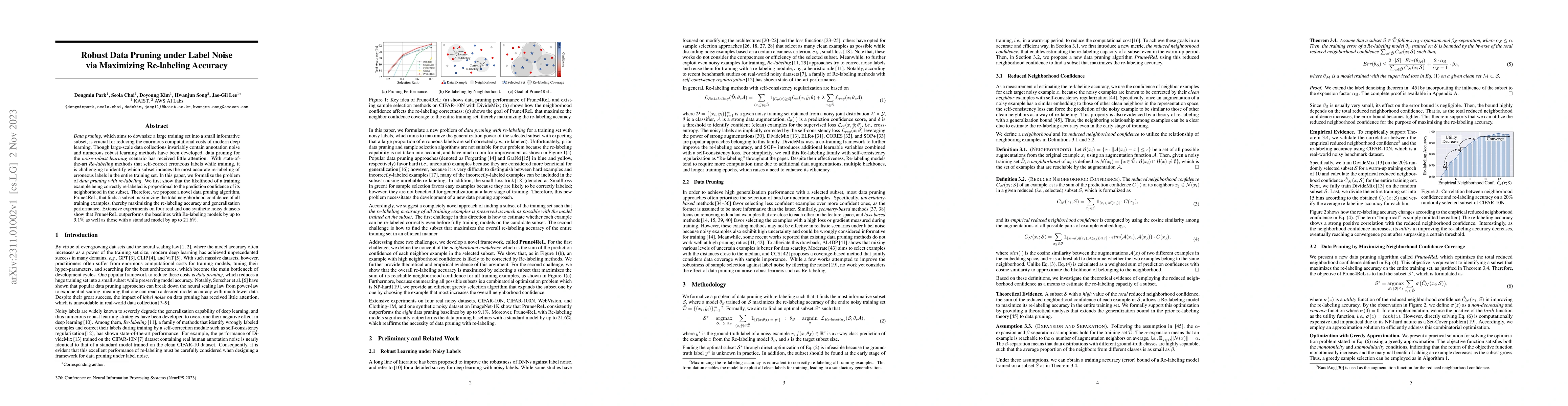 Thumbnail for Robust Data Pruning under Label Noise via Maximizing Re-labeling
  Accuracy