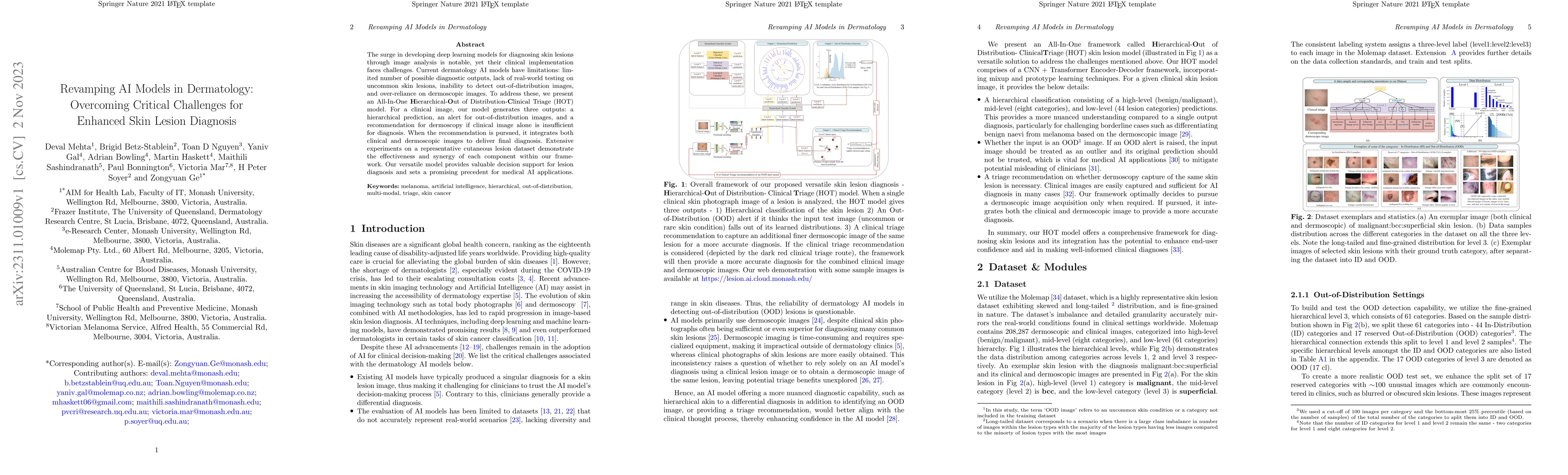 Thumbnail for Revamping AI Models in Dermatology: Overcoming Critical Challenges for
  Enhanced Skin Lesion Diagnosis