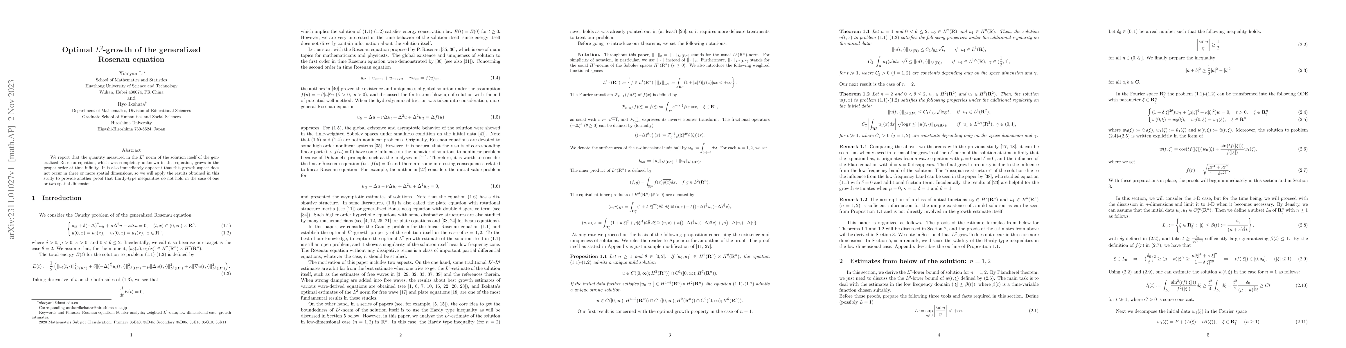 Thumbnail for Optimal $L^2$-growth of the generalized Rosenau equation