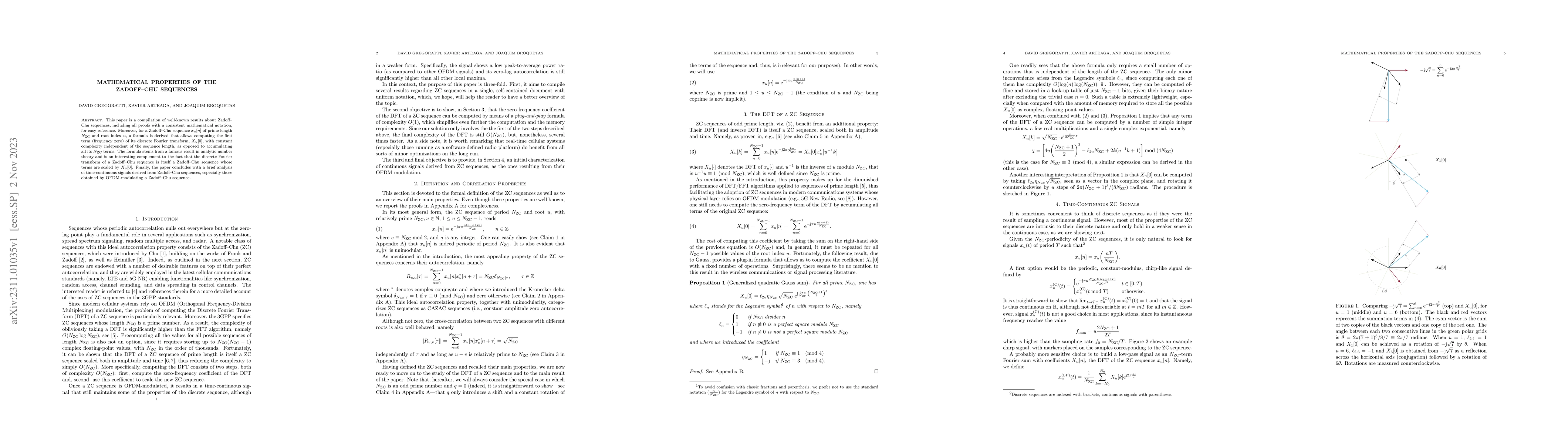 Thumbnail for Mathematical Properties of the Zadoff-Chu Sequences