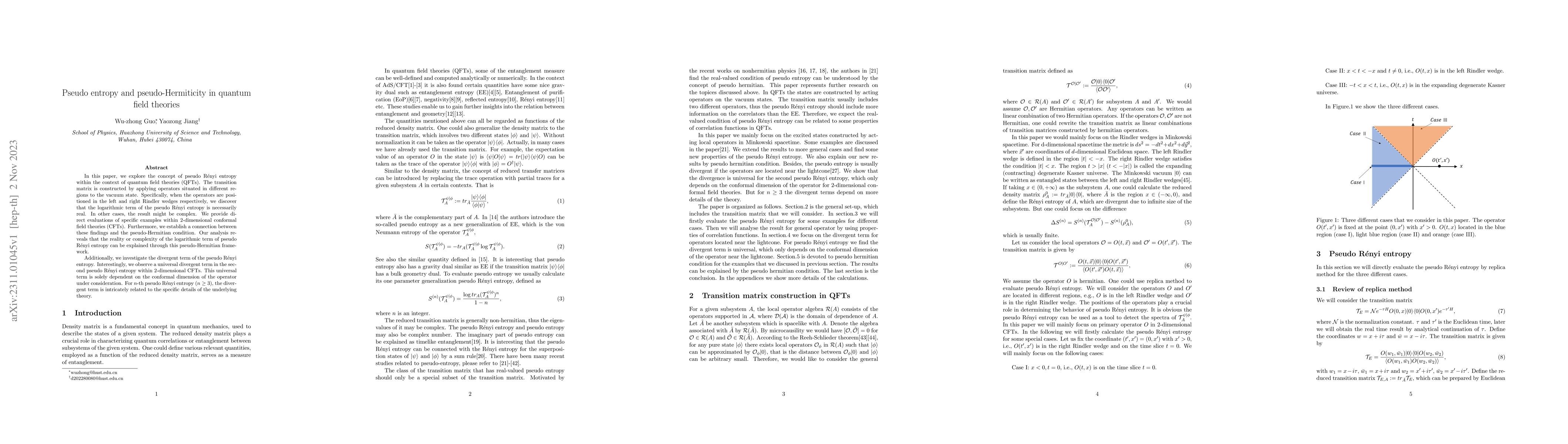 Thumbnail for Pseudo entropy and pseudo-Hermiticity in quantum field theories