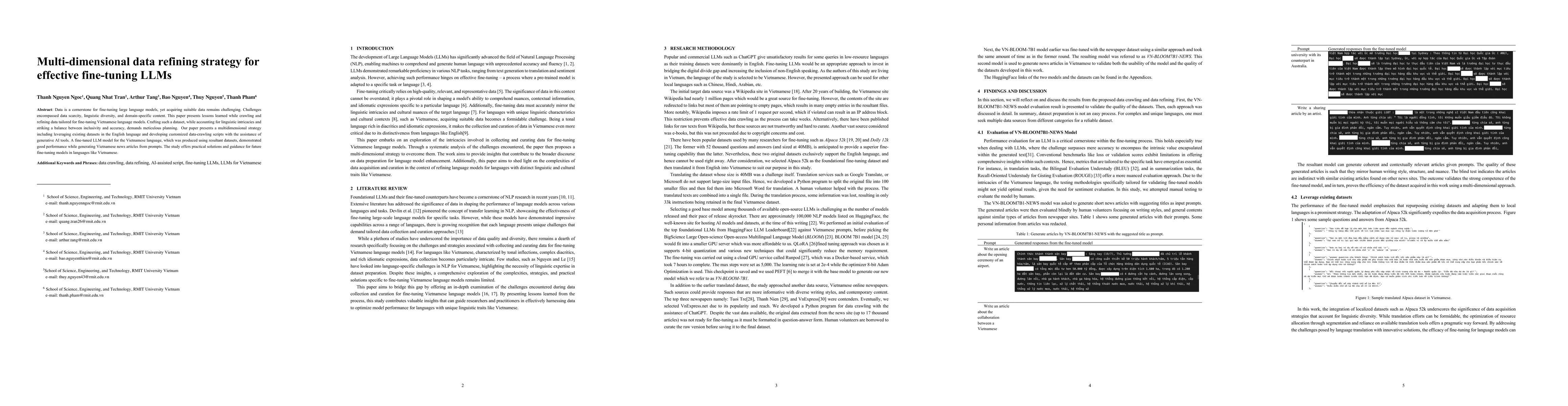 Thumbnail for Multi-dimensional data refining strategy for effective fine-tuning LLMs