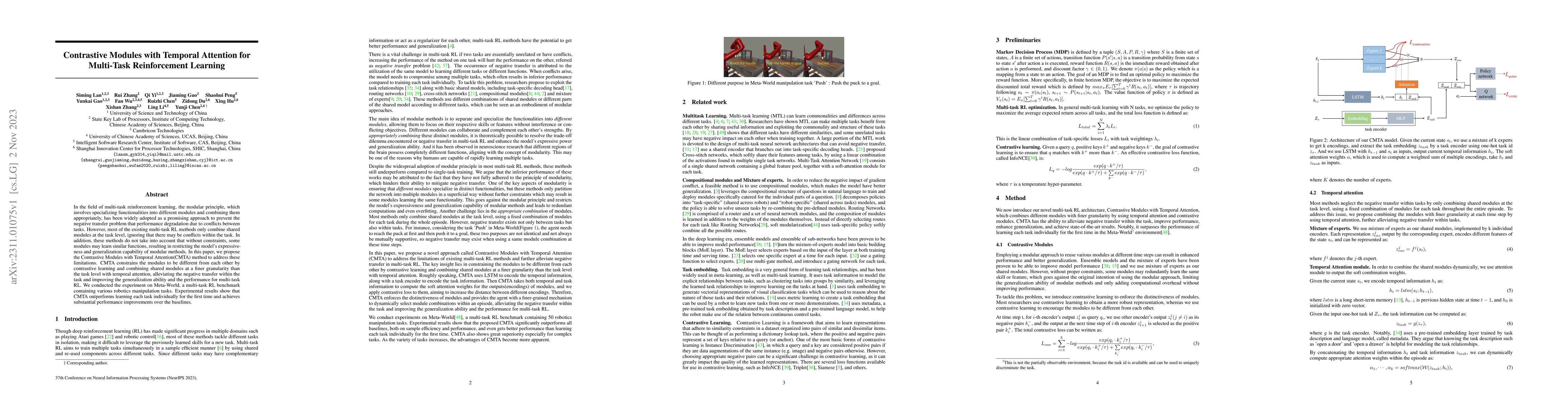Thumbnail for Contrastive Modules with Temporal Attention for Multi-Task Reinforcement
  Learning