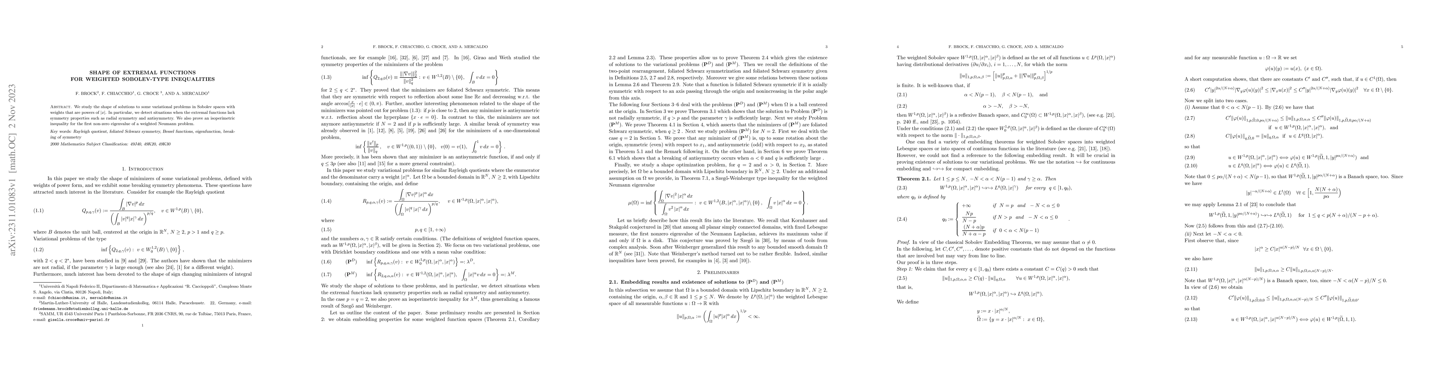 Thumbnail for Shape of extremal functions for weighted Sobolev-type inequalities
