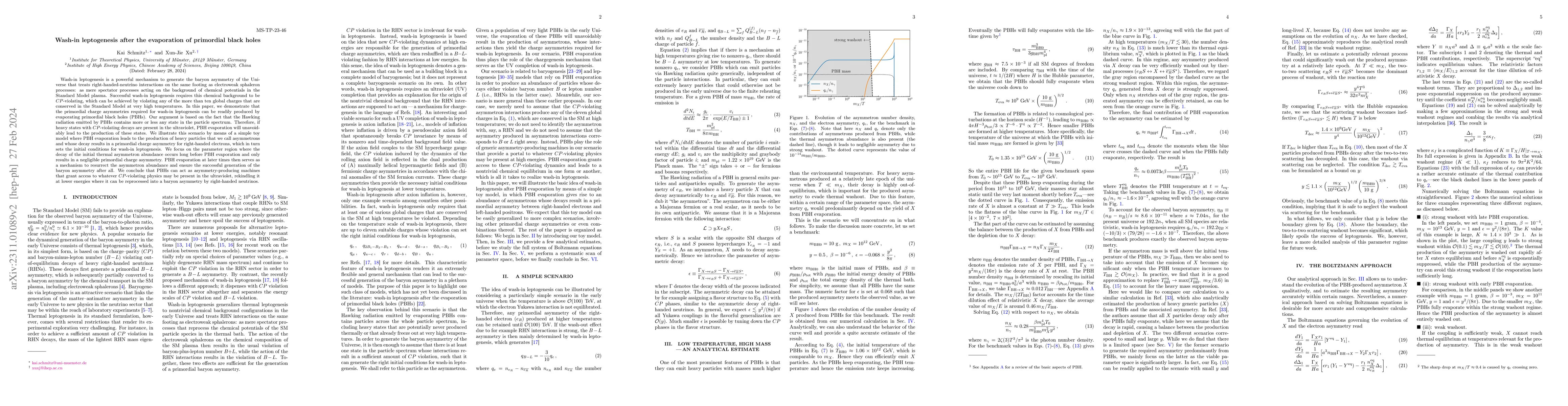 Thumbnail for Wash-in leptogenesis after the evaporation of primordial black holes