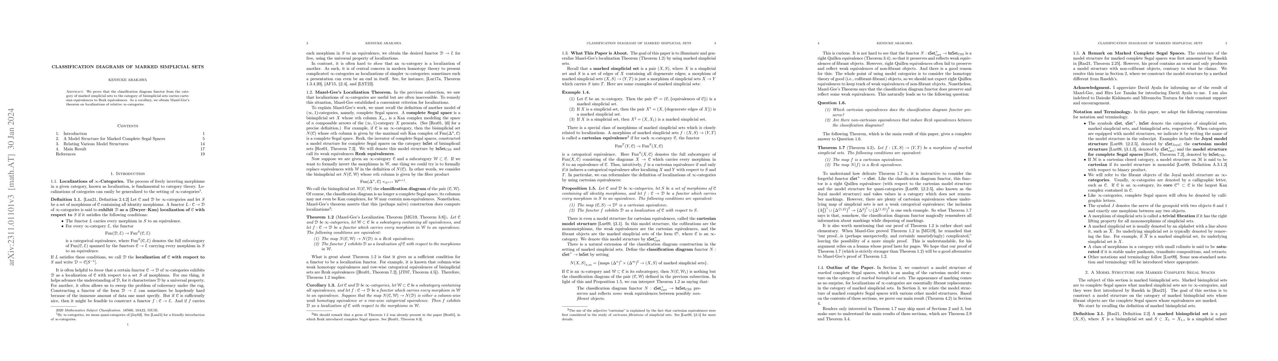 Thumbnail for Classification Diagrams of Marked Simplicial Sets