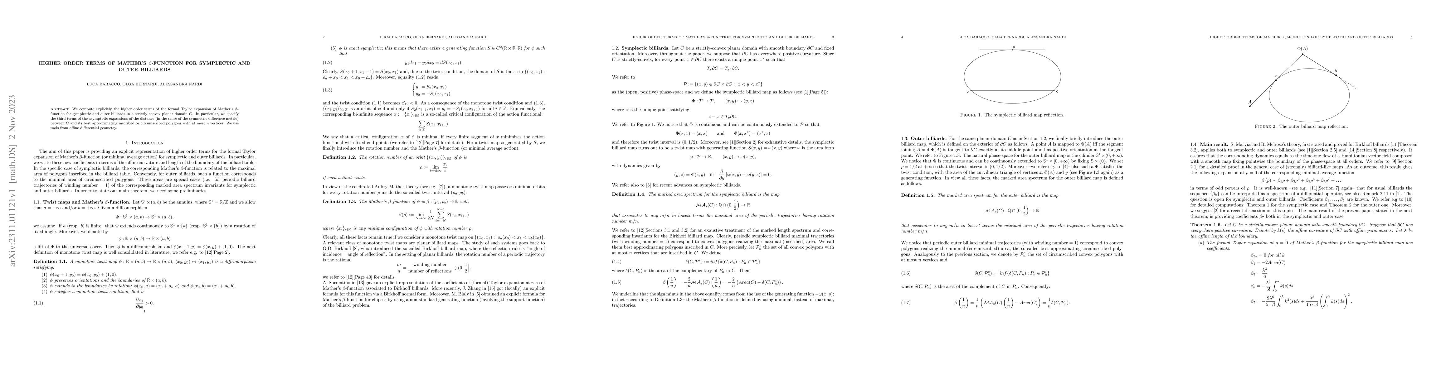 Thumbnail for Higher order terms of Mather's $\beta$-function for symplectic and outer
  billiards