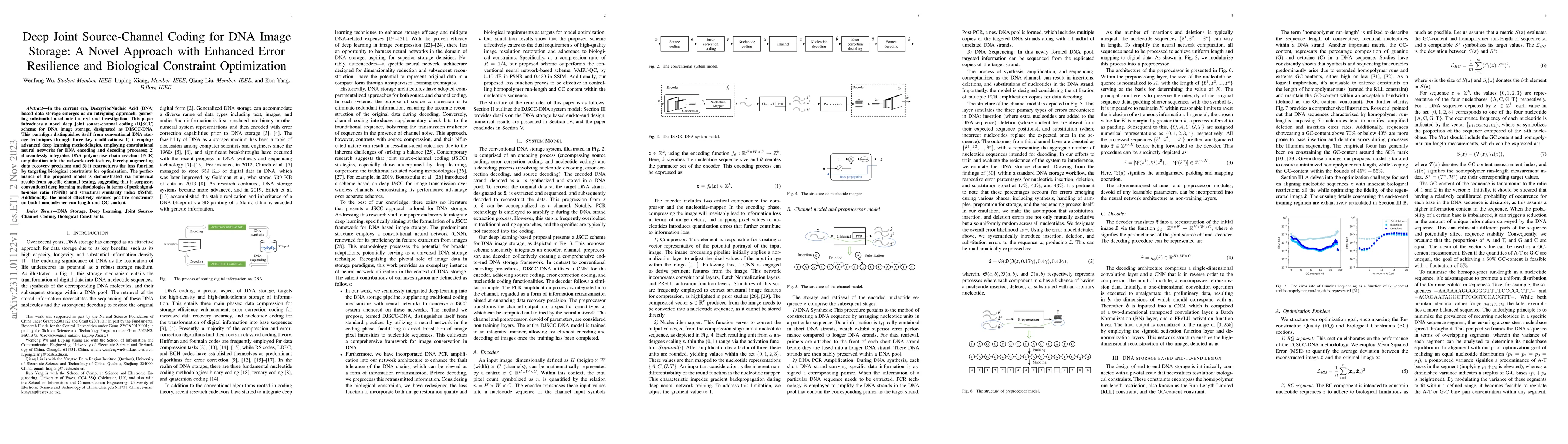 Thumbnail for Deep Joint Source-Channel Coding for DNA Image Storage: A Novel Approach
  with Enhanced Error Resilience and Biological Constraint Optimization