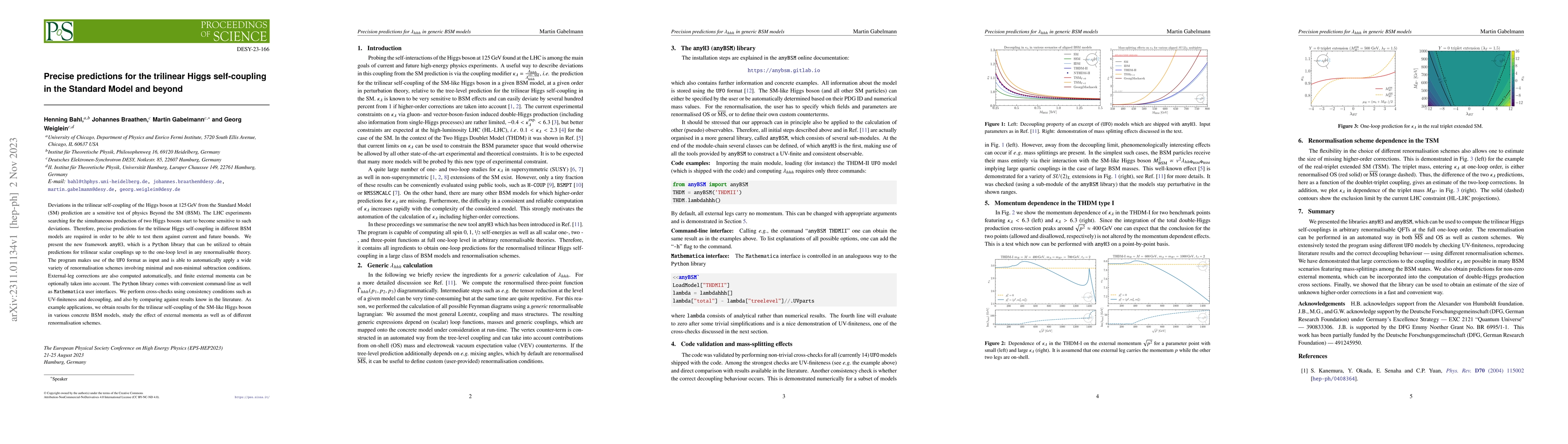 Thumbnail for Precise predictions for the trilinear Higgs self-coupling in the
  Standard Model and beyond