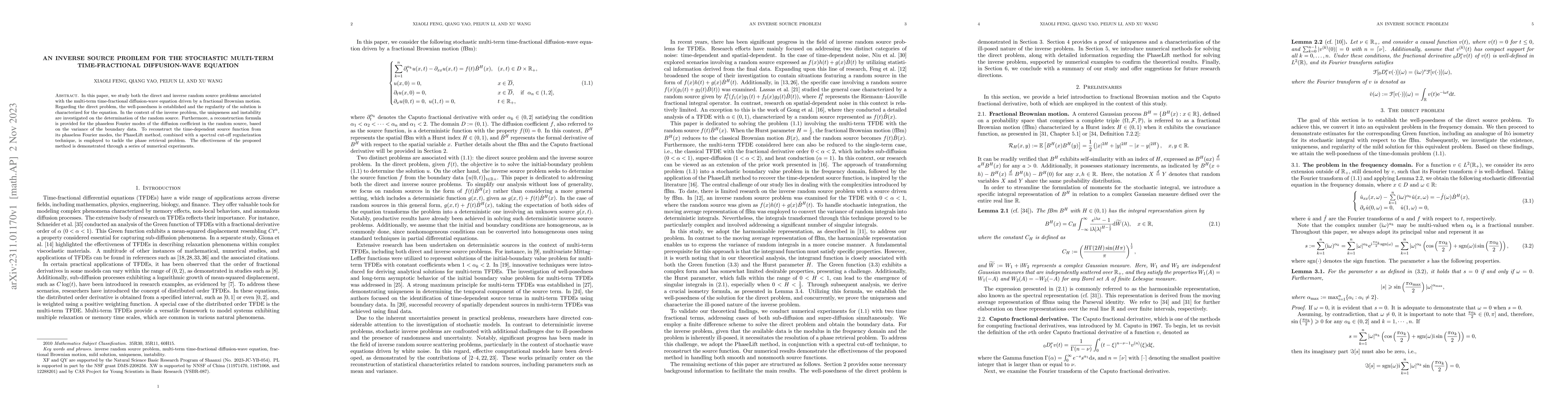 Thumbnail for An inverse source problem for the stochastic multi-term time-fractional
  diffusion-wave equation