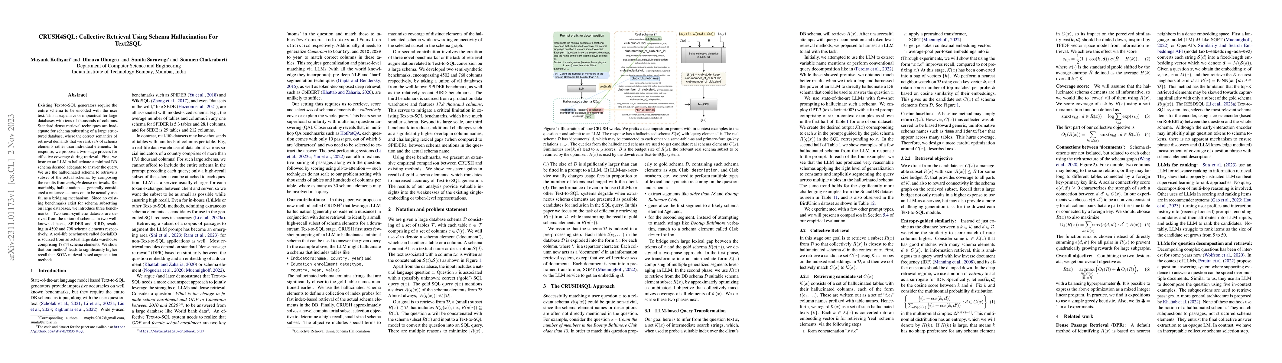 Thumbnail for CRUSH4SQL: Collective Retrieval Using Schema Hallucination For Text2SQL