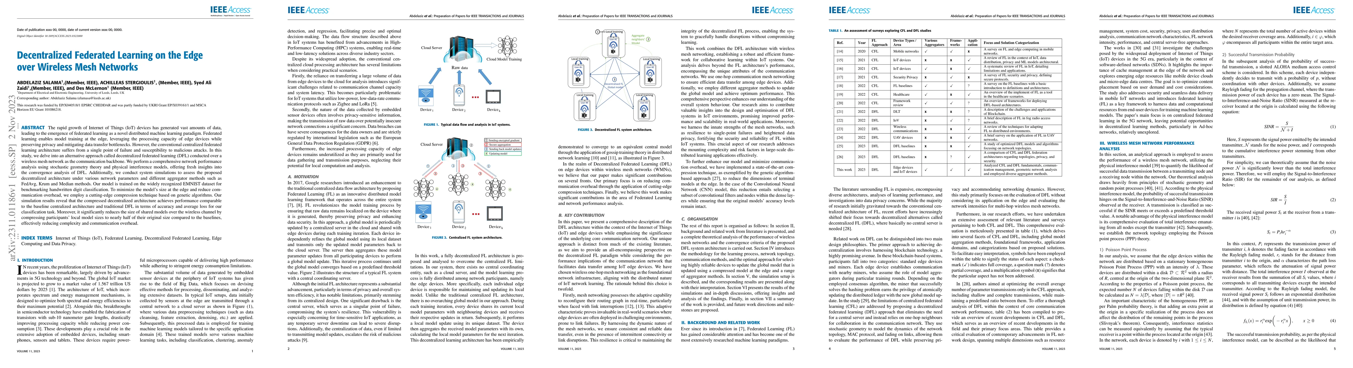 Thumbnail for Decentralized Federated Learning on the Edge over Wireless Mesh Networks