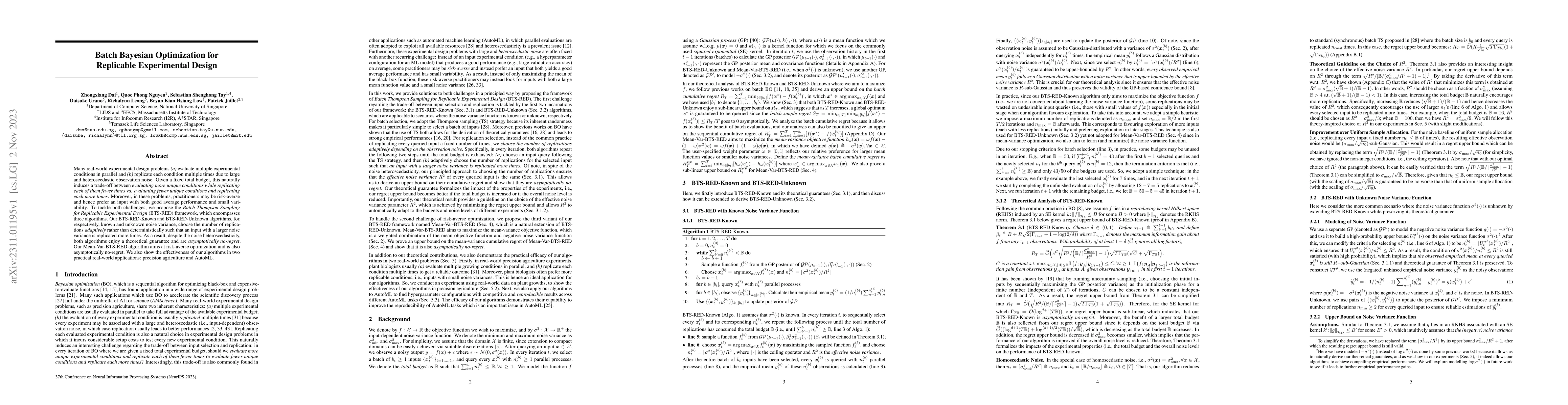Thumbnail for Batch Bayesian Optimization for Replicable Experimental Design