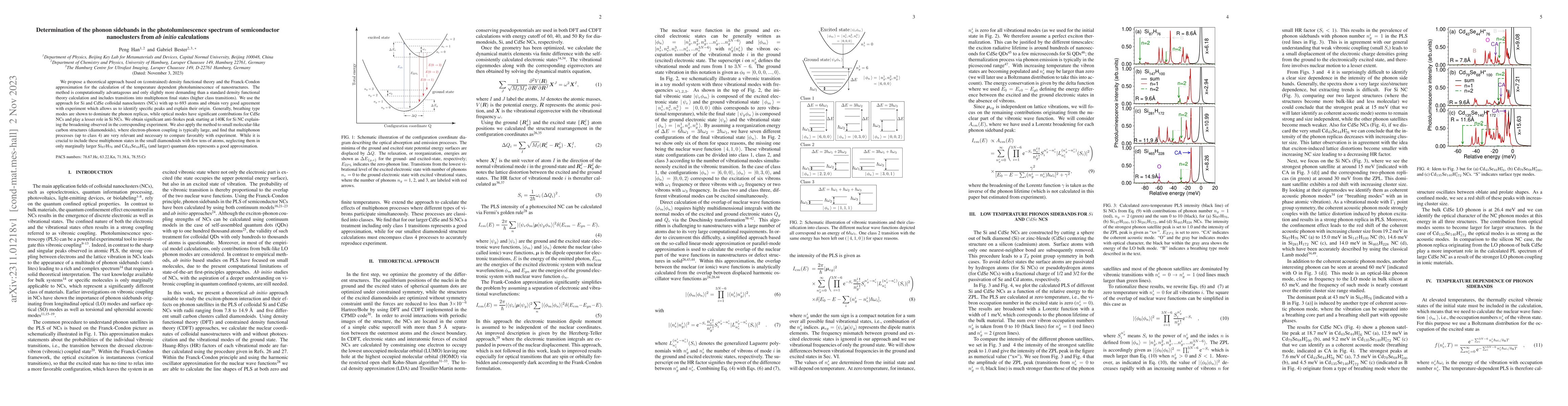 Thumbnail for Determination of the phonon sidebands in the photoluminescence spectrum
  of semiconductor nanoclusters from ab initio calculations