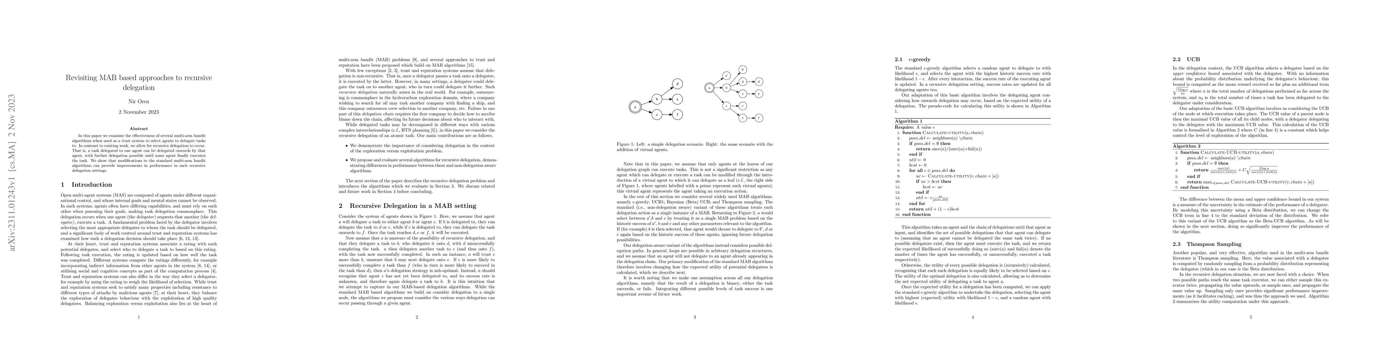 Thumbnail for Revisiting MAB based approaches to recursive delegation