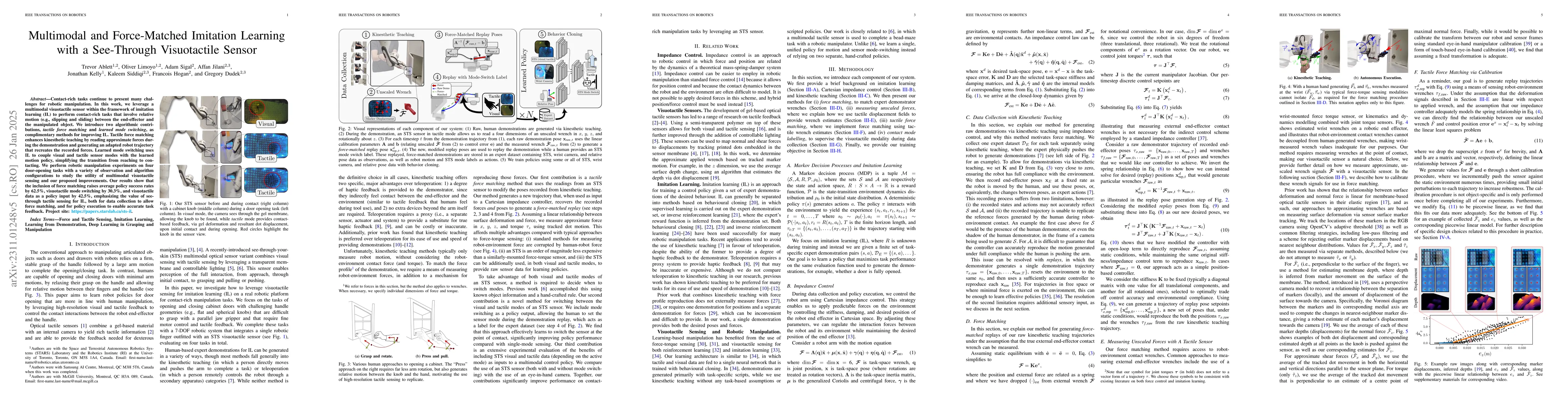 Thumbnail for Multimodal and Force-Matched Imitation Learning with a See-Through
  Visuotactile Sensor
