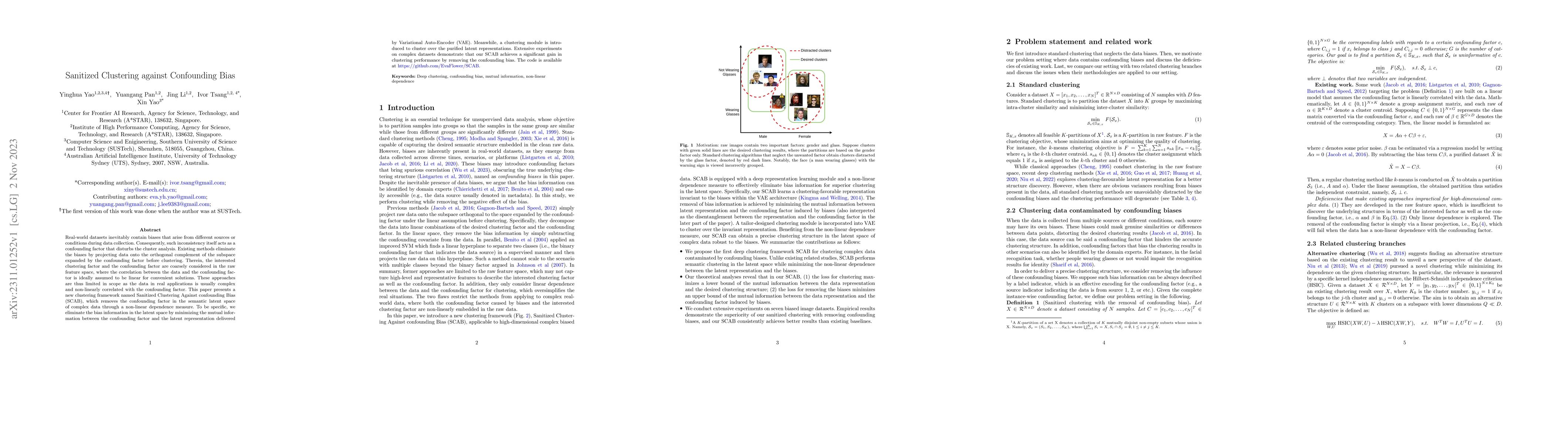 Thumbnail for Sanitized Clustering against Confounding Bias