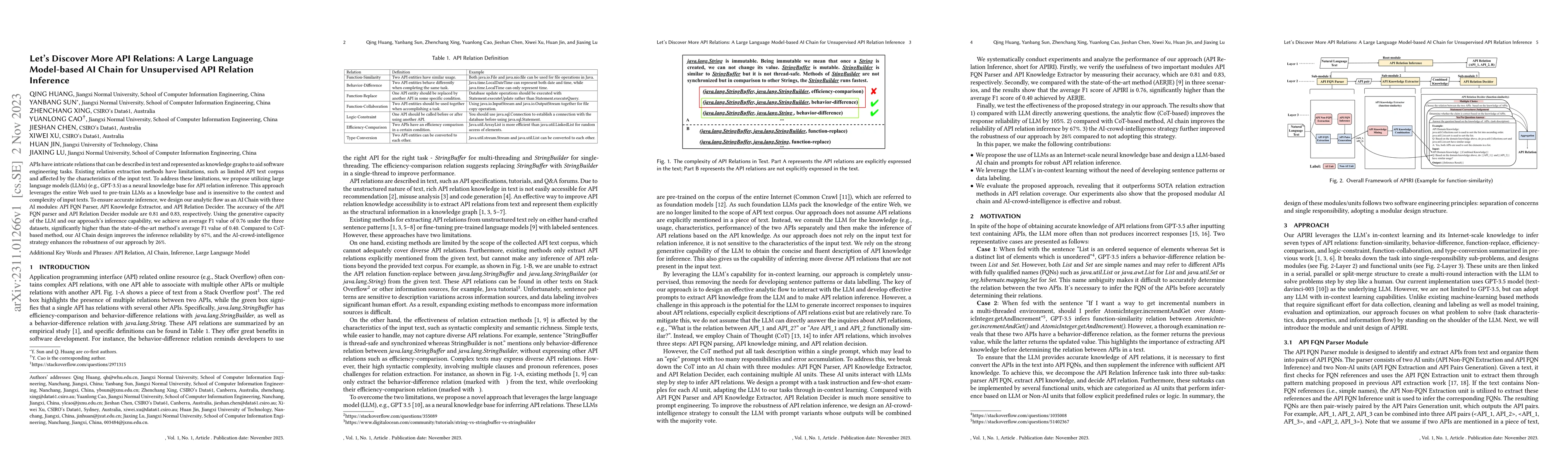 Thumbnail for Let's Discover More API Relations: A Large Language Model-based AI Chain
  for Unsupervised API Relation Inference